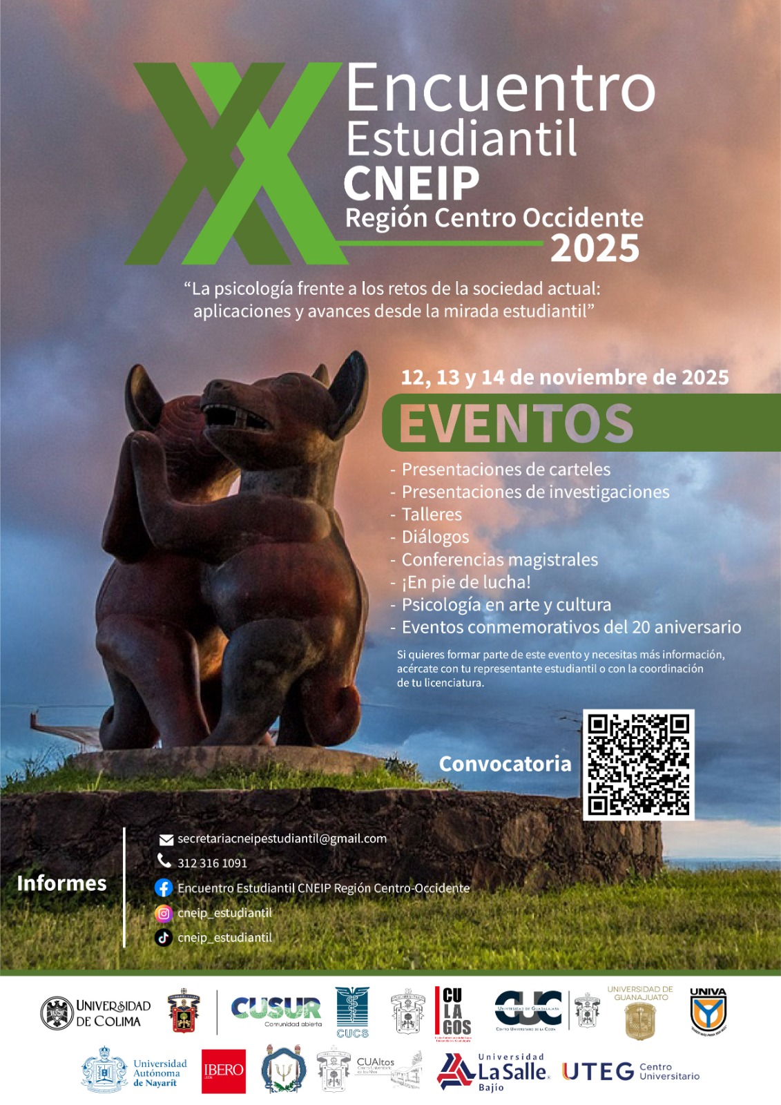 Flyer del XX Encuentro Estudiantil CNEIP 2025